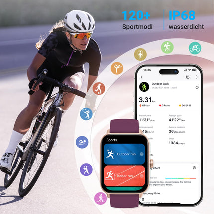 Fitpolo Smartwatch Women with Phone Function, Smartwatch with Alexa, 1.8" Fitness Tracker with Heart Rate SpO2 Stress Sleep Monitor, Fitness Watch IP68 Waterproof Sports Watch Women for Android iOS