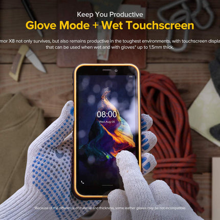 Ulefone Armor X8 Outdoor Smartphone without Contract, 4GB+64GB, 256GB External SD, Android 10 Mobile Phone IP68 Waterproof, 13MP Triple Camera Underwater, 5080mAh Battery, NFC Fingerprint, 5.7'' HD+ Black