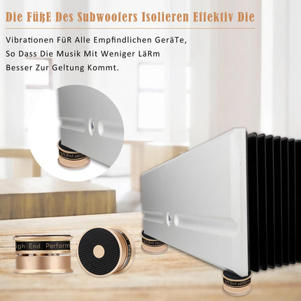 YuanYong 4 tk 39x24mm kõlari isolatsioonijalad HiFi kõlari naelad padjad isolatsioonijalad subwooferi naelad helivõimendi jalad tipptasemel kõlaritele CD/DVD-mängija läbimõõt (kuldne)