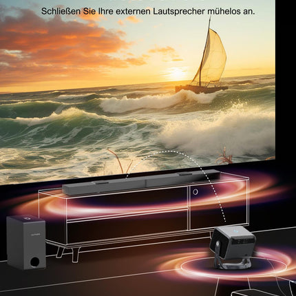 ULTIMEA Projector 4K Support Android TV 11.0 with Netflix, Portable Outdoor Projector with 90° Gimbal Stand-free Design, 600 ANSI Lumens, Dolby Audio, 5G WiFi Bluetooth 5.3 Smart Projector, Nova C40
