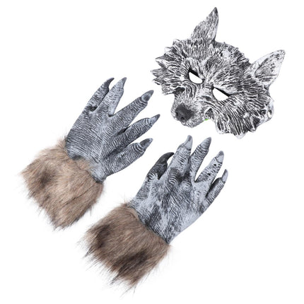 Toyvian Wolf Gloves Wolf Head Mask Wolf Costume Men's Halloween Costumes Wolf Mask Werewolf Gloves Ball Gloves Devil Mask Set Halloween for Masquerade Cosplay and Carnival
