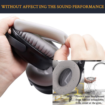 SOULWIT Replacement Ear Pads Cushions + Headband Headband + Silicone Ear Pads Protective Cover Covers, Replacement Accessory Kit for Bose QuietComfort 35 QC35, QC35 ii Over-Ear Headphones