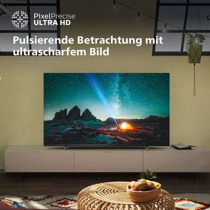 Philips 50PUS7609 4K LED nutiteler - 50-tolline ekraan pikslitäpse Ultra HD Titan OS platvormi ja Dolby Atmos heliga. Ühildub Alexa ja Google Assistantiga - antratsiithall