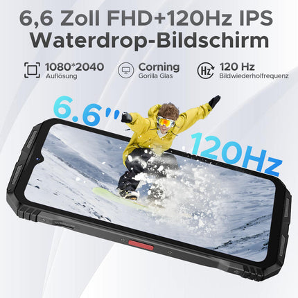 DOOGEE S118 PRO Outdoor Handy 5G, Dimensity 7050, 24GB +512GB,10800mAh/33W, 108MP+20MP Nachtsicht Outdoor Smartphone Ohne Vertrag android 14, 6.6”FHD+ 120Hz, Baustellenhandy,5G Dual SIM/WiFi 6/NFC/OTG