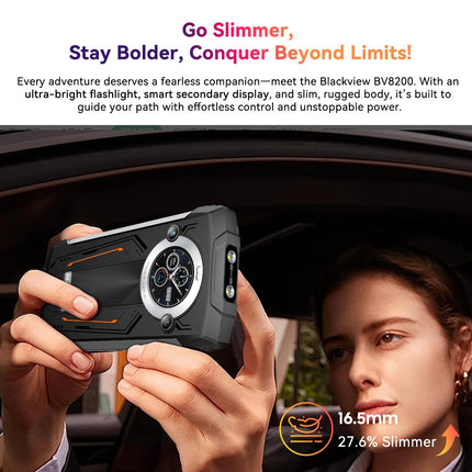 Blackview BV8200 õuemobiiltelefon, 36GB+256GB/2TB (2025), lepinguta nutitelefon, 6,5" FHD+, 8800mAh, IP69K veekindel, ehitusplatsi telefon, 50MP+32MP/kaks 4G/OTG/GPS/NFC must