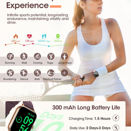 RUXINGX 2024 Smartwatch Women, 1.83" Wrist Watch with Phone Function 3 Bracelets, Menstrual Cycle Heart Rate Sleep Monitor SpO2 IP68 Sports Watch Fitness Tracker Pedometer for iOS Android Rose Gold