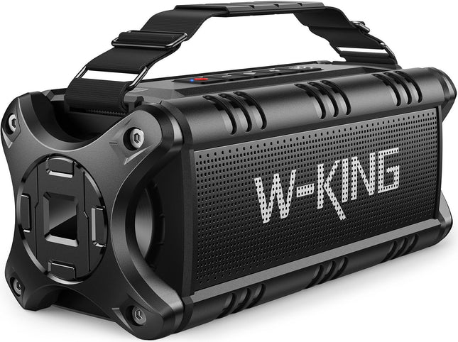W-KING Bluetooth kõlar, 90W tippvõimsusega subwoofer, õuekõlar, IPX6 veekindel, kaasaskantav muusikakarp, sügav bass, Boombox, DSP, 40H aku, varupatarei, AUX, EQ, TF, telkimine, rand, aed
