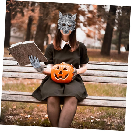 Toyvian Wolf Gloves Wolf Head Mask Wolf Costume Men's Halloween Costumes Wolf Mask Werewolf Gloves Ball Gloves Devil Mask Set Halloween for Masquerade Cosplay and Carnival