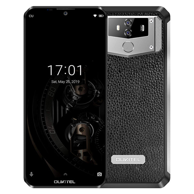 (2019) OUKITEL K12 Android 9.0 nutitelefon ilma lepinguta 10000mAh võimsa akuga, 6,3-tollise Waterdrop FHD+ ekraaniga mobiiltelefon, Helio P35 kaheksatuumaline 2,3 GHz protsessor, 6 GB + 64 GB RAM, kiirlaadimine, nahk- ja metalldisain, NFC