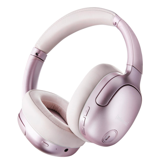 Intenso O400HA kõrvaklapid - hübriidne aktiivne mürasummutus, kuni 75 tundi aku tööiga ja Bluetooth 5.3, muusikarežiimi, läbipaistvusrežiimi ja kiirlaadimisega, roosad