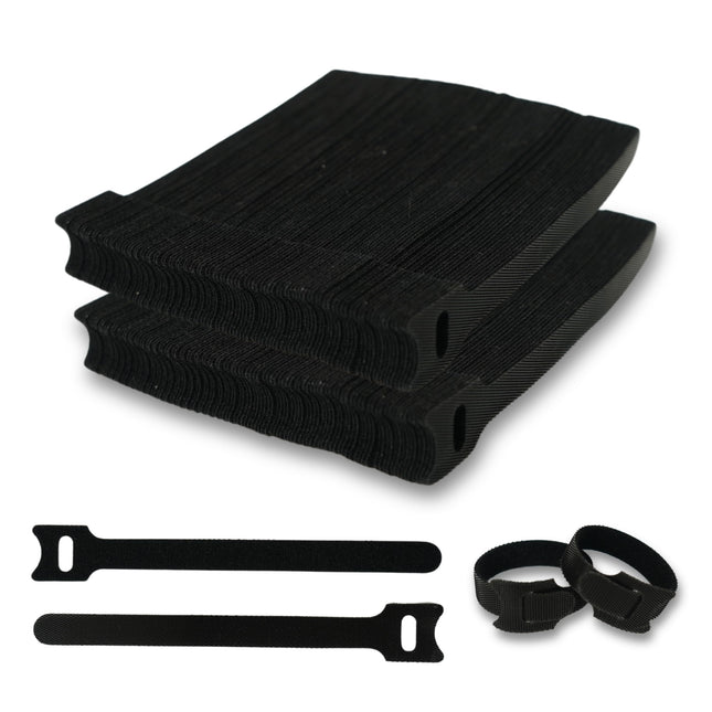 Reusable Cable Ties, Reusable Cable Ties, Black Cable Ties, Cable Ties for Organizing Cables, PC Cable Management and Desk Organization, 100 Pack