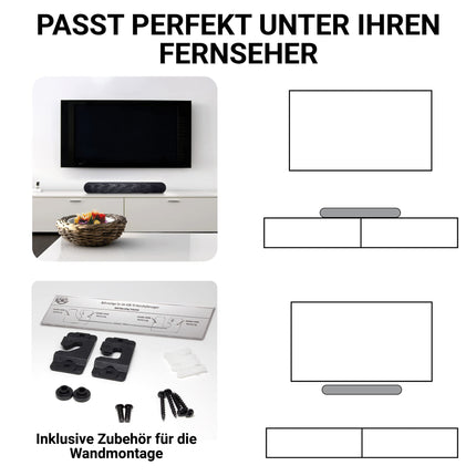 XORO stereo TV kõlar/soundbar HSB 70 Bluetoothiga, 60 W väljundvõimsusega, AV sisend, HDMI ARC, USB 2.0 meediapleier, sh seinakinnitus, IR-kaugjuhtimispult