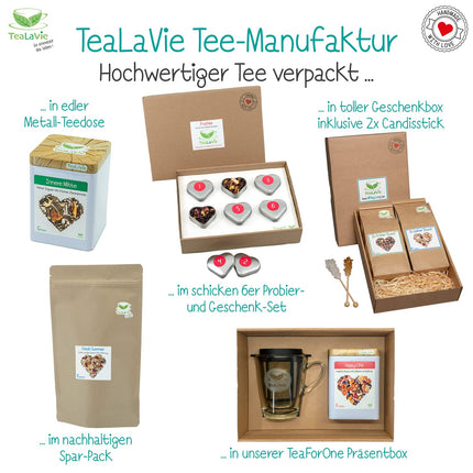 TEALAVIE tee advendikalender 2024 | 24 kvaliteetset lahtist teed elegantsetes teepurkides | Käsitöö | Häid jõule ja head uut aastat (komplekt), Hanuka - kinkige kohe jõuludeks 2024 220g