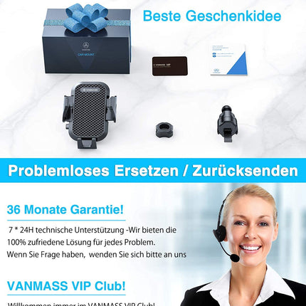 VANMASS Car Phone Holder [2025 Upgrade Bombproof Air Vent Hook] Mount Ventilation Clip Car Phone Holder 360° Rotatable Military Protection Car Mount Cell Phone for iPhone 16 Pro Max 15 Samsung S24 Smartphone
