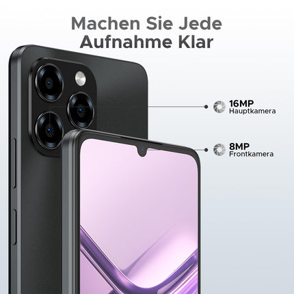 DOOGEE Note 58 Pro Android 15 nutitelefon ilma lepinguta 32GB+256GB kaheksatuumaline 6.75" HD+ 90Hz mobiiltelefon ilma lepinguta 6250mAh mobiiltelefon odav 16MP+8MP SIM-kaardivaba mobiiltelefon kahe SIM-kaardiga 4G/GPS/NFC/sõrmejäljelugeja