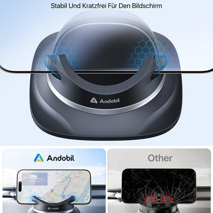 andobil 2025 Upgrade Car Phone Mount Dashboard [1-Second Placement] - Car Phone Holder for iPhone 16/15/14/13/12/11 Pro Max Samsung S24 Ultra S23