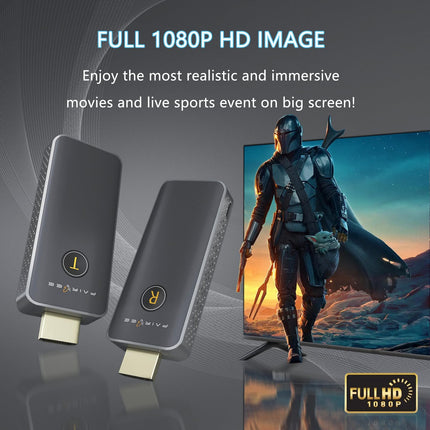 Juhtmevaba HDMI saatja ja vastuvõtja, FAIRBEE 1080P FHD H-DMI juhtmevaba edastus, plug &amp; play, kahe sagedusalaga 2.4G/5G, juhtmevaba HDMI-laiendaja video- ja heli voogedastuseks sülearvutile/arvutile/projektorile/telerile (30m).