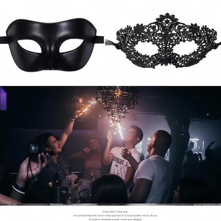 XiXiYangi paaride maskikomplekt Veneetsia jaoks - ideaalne Halloweeniks, pidudeks ja üritusteks - peen daamide maskikomplekt ja julge meeste karnevalimask