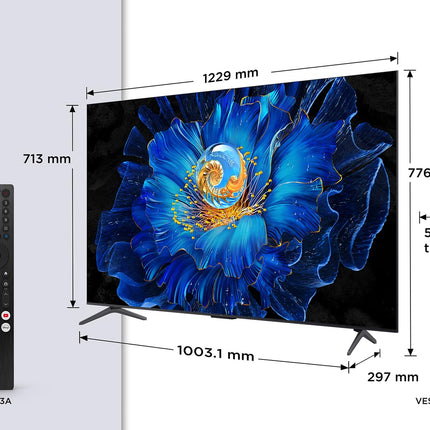 TCL 55C61KS 55-tolline QD-Mini LED-teler, 4K UHD, nutikas Google TV Dolby Atmosega, Onkyo 2.1 helisüsteem, Game Master