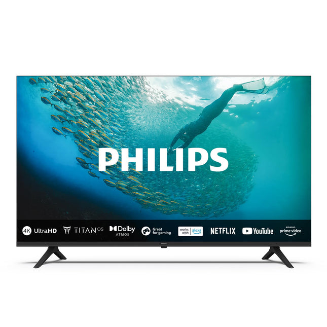 Philips 55PUS7009 4K LED nutiteler - 55-tolline ekraan pikslitäpse Ultra HD Titan OS platvormi ja Dolby Atmos heliga. Ühildub Alexa ja Google Assistantiga - must