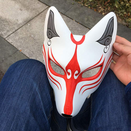YangYong Kitsune rebase mask Halloweeni maskipeoks, Kabuki PU maskid kostüümideks