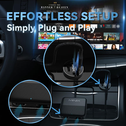 MINIX HDMI-muundur autotelerile, HDMI-adapter Fire TV pulgale/mängusülearvutile/lülitile/ekraaniülekandele/DVD-le/digiboksidele, 2,4 GHz WiFi, ühenda ja mängi, kiire videoedastus nulllatentsusega