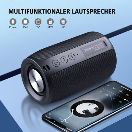 ZEALOT Bluetooth-kõlar, Bluetooth-muusikakarp USB/TF-kaardi/AUX-iga, IPX5 veekindlusega Bluetooth-karp, 12-tunnine mänguaeg, kahekordne sidumine, kaasaskantav juhtmevaba kõlar koju ja õue - must