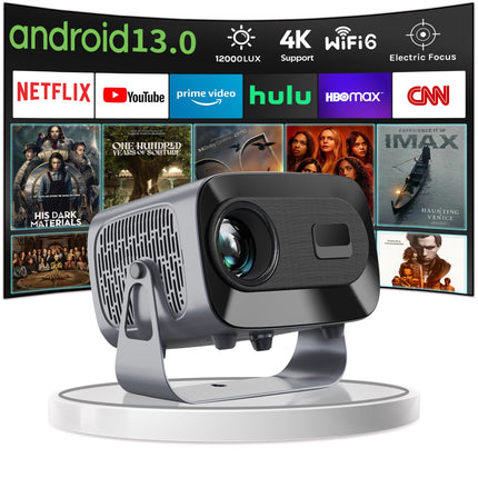 WTONISY 360° rotatable projector mini projector supports 1080P Android 13.0 wall projector with speaker, Netflix, autofocus auto keystone 2+16GB home theater projector Bluetooth TV Box WiFi, outdoor