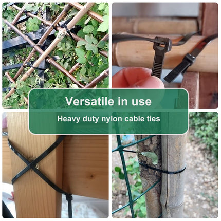SWEED Cable Ties Black 200mm x 4.8mm, 1000 Pieces Cable Ties UV Resistant, Black Cable Ties with 22Kg, Tensile Strength Can Be Used Indoors and Outdoors