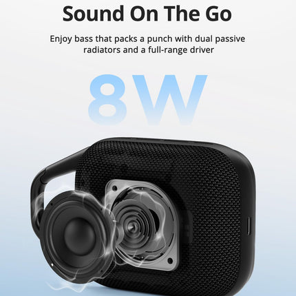 Tronsmart Mirtune H1 kaasaskantav Bluetooth-kõlar õue, 20 tundi mänguaega, vali heli ja võimas bass, sisseehitatud karabiin, IPX7, reguleeritav ekvalaiser, Bluetooth 5.3 (must)