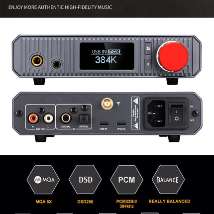 xDuoo XA-02 sümmeetriline DAC kõrvaklappide võimendi ES9039Q2M MQA Bluetooth dekooder PCM 32Bit/384kHz