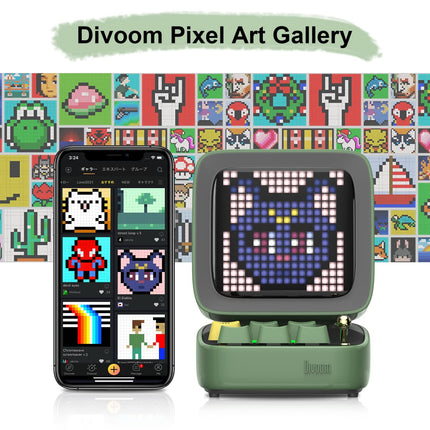 Divoom Ditoo Pixel Art LED kaasaskantav Bluetooth kõlar, 256 programmeeritavat LED-paneeli peovalgustusega, nutikas digitaalne lauakell, mängumuusikakarp, mis toetab TF-kaarti ja raadiot