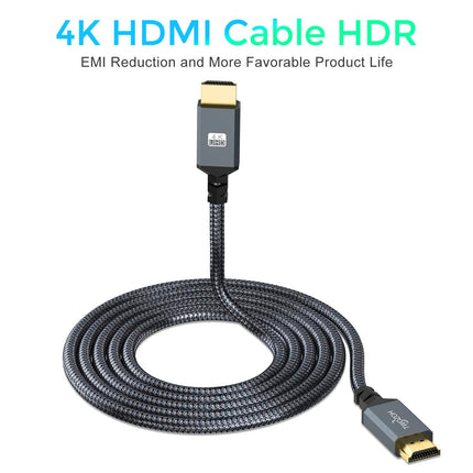 Twozoh 4K HDMI-kaabel 10M, kiire 60Hz 18Gbps punutud HDMI-HDMI 2.0 kaabel, mis ühildub PS5, PS3, PS4, arvuti, projektori, 4K UHD teleri/HDTV ja Xboxiga