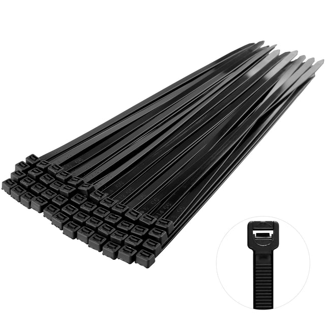MEKEET kaablisidemed, tugevad 300 mm x 7,6 mm, 30,5 cm pikkused, iselukustuvad, suured nailonist kaablisidemed koju, kontorisse, garaaži, töökotta ja isetegemiseks, mustad, 100 tk pakis