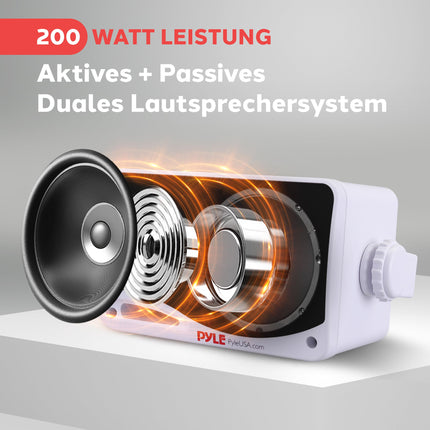 Pyle 3,5-tollised õuekõlarid 200 W – 3-suunalised veekindlad Bluetooth-kõlarid sise- ja välistingimustes kasutamiseks bassrefleksiga – komplektis seinakinnitus ja toiteplokk, aeda, basseini ja elutuppa (paar)