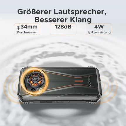 DOOGEE S Punk Pro õuetelefon 20GB+512GB/2TB, 128dB kõlar, 10800mAh/33W õuetelefon ilma lepinguta Android 14, 6.6'' FHD+ ehitusplatsi telefon LED-valgusefektiga 50MP+16MP/kaks SIM-kaarti/NFC/OTG