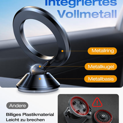 VICSEED autotelefoni hoidiku magnet MagSafe autokinnitusele [20 XN55 tugevaim magnet], täismetallist ja 360° pöörlev magnetiline autokinnituspulk [tugevaim 3M liim] iPhone 16 15 14 13 12 Samsungile