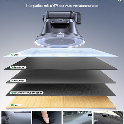Miracase autotelefonihoidja universaalne [tugev iminapp ja metallkonks] autotelefonihoidja ventilatsioonile, armatuurlauale, esiklaasile, telefonihoidja iPhone'ile, Samsung Galaxy'le, kõigile nutitelefonidele