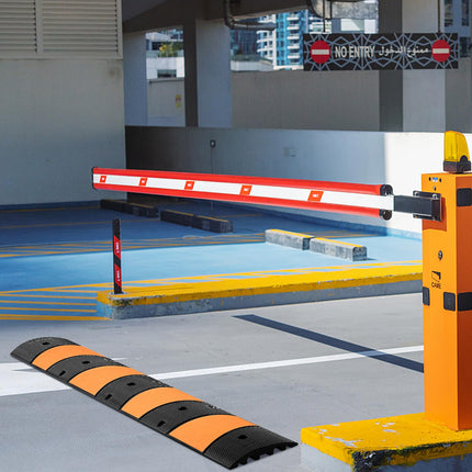 VEVOR Cable Protector, 1 Pack 2-Channel Driveway Protector, 185 cm Long Modular Speed ​​Bump with a Load Capacity of 9,980 kg, 185 x 31 x 5.5 cm Garage Cable Protection Mat for Asphalt Concrete Gravel Driveways