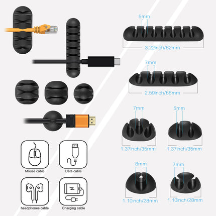 Zocipro 188-Piece Cable Management Kit, Cable Management for Desk, 4 Cable Sleeves with 52 Self-Adhesive Cable Clips, 10 Cable Ties, 20 Wall Cable Ties, 2 Rolls and 100 Quick Cable Ties