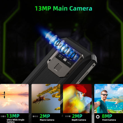 OUKITEL K15 Plus Outdoor Smartphone (2023) 10000mAh battery, 18W fast charge + reverse charge, 6.52 inch HD+ outdoor mobile phone Android 11, 4GB + 32GB rugged mobile phone, 13MP main camera Dual-SIM NFC/OTG
