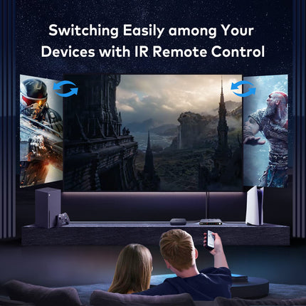 HDMI jaotur HDMI lüliti, 4k@120Hz alumiiniumist 3 sisse- ja 1 väljalaskega UHD jaotur IR kaugjuhtimispuldiga lülitiga, toetab VRR, CEC, HDR, Dolby Atmos, HDCP 2.3, Xbox PS4 PS5 Roku jne.