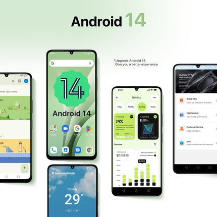 UMIDIGI 50MP nutitelefon lukustamata Android 14-12(6+6) GB+128GB mobiiltelefon 6,75-tolline 90Hz ekraan, 5000mAh, 2,2GHz protsessor, G9C 4G kahe SIM-kaardiga, kaasas laadija, Bluetooth 5.4/Face ID/GPS/NFC-must
