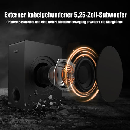 Hiwill 4.1-kanaliline Dolby Atmos heliriba, 320 W teleritele mõeldud heliriba subwooferiga, 2 külgsuunas suunatud kõrgsageduskõlarit, 2 eesmist ruumilise heli kõlarit, kodukino ruumilise heli süsteem telerile, HiElite A41 Pro