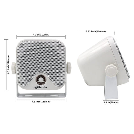 Herdio 4-tollised Bluetooth 100-vatised veekindlad merestereo kõlarid paadile, ATV-le, UTV-le, raskeveokitele ja mootorsõidukitele (valge)
