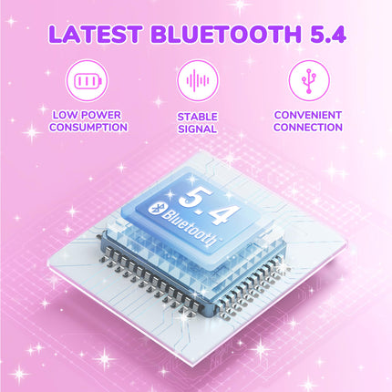 iClever Bluetooth kõrvaklapid lastele, 2 tk pakis, 60-tunnine aku tööiga, helitugevuse piirang 74/85 dBA, stereoheli, Type-C, Bluetooth 5.4, juhtmevabad kõrvaklapid lastele mikrofoniga tahvelarvuti/reisimiseks