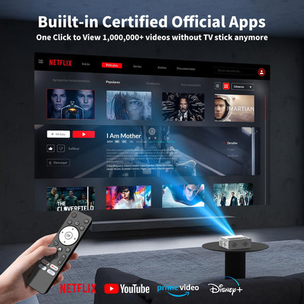 Nutikas projektor【Ametlik Netflix/elektriline teravustamine/automaatne trapetsikorrektsioon】 AKATUO kodukino projektor, natiivne 1080P, 4K tugi, WiFi6 Bluetooth, videoprojektori kuuldeaparaat telefoni/õue jaoks