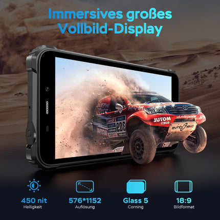 OUKITEL WP32Pro Outdoor Smartphone Without Contract, Android 14 Octa-Core Cheap Mobile Phone, 6300mAh Battery, 6" HD+ Display, 24GB+256GB Mobile Phone 4G, IP68 Waterproof, 5+20MP Camera, Dual SIM, OTG-Orange