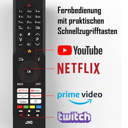 JVC LT-43VU2255 43-tolline nutiteler (4K Ultra HD, HDR Dolby Vision, kolmekordne tuuner) – sisaldab 6 kuud HD+, must
