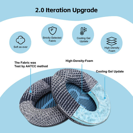 Jahutusgeel QuietComfort 35 / QC35 ii vahetuskõrvapadjad Bose kõrvaklappidele, ühilduvad Bose QC25 QC2 QC15 / Around-Ear 2 AE2i AE2w / SoundTrue ja SoundLink seeriaga, sinised ja mustad